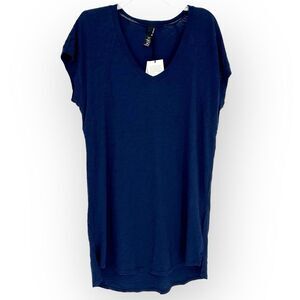 bobi‎ NWT raglan t-shirt dress women's size M - navy- slub tee cotton